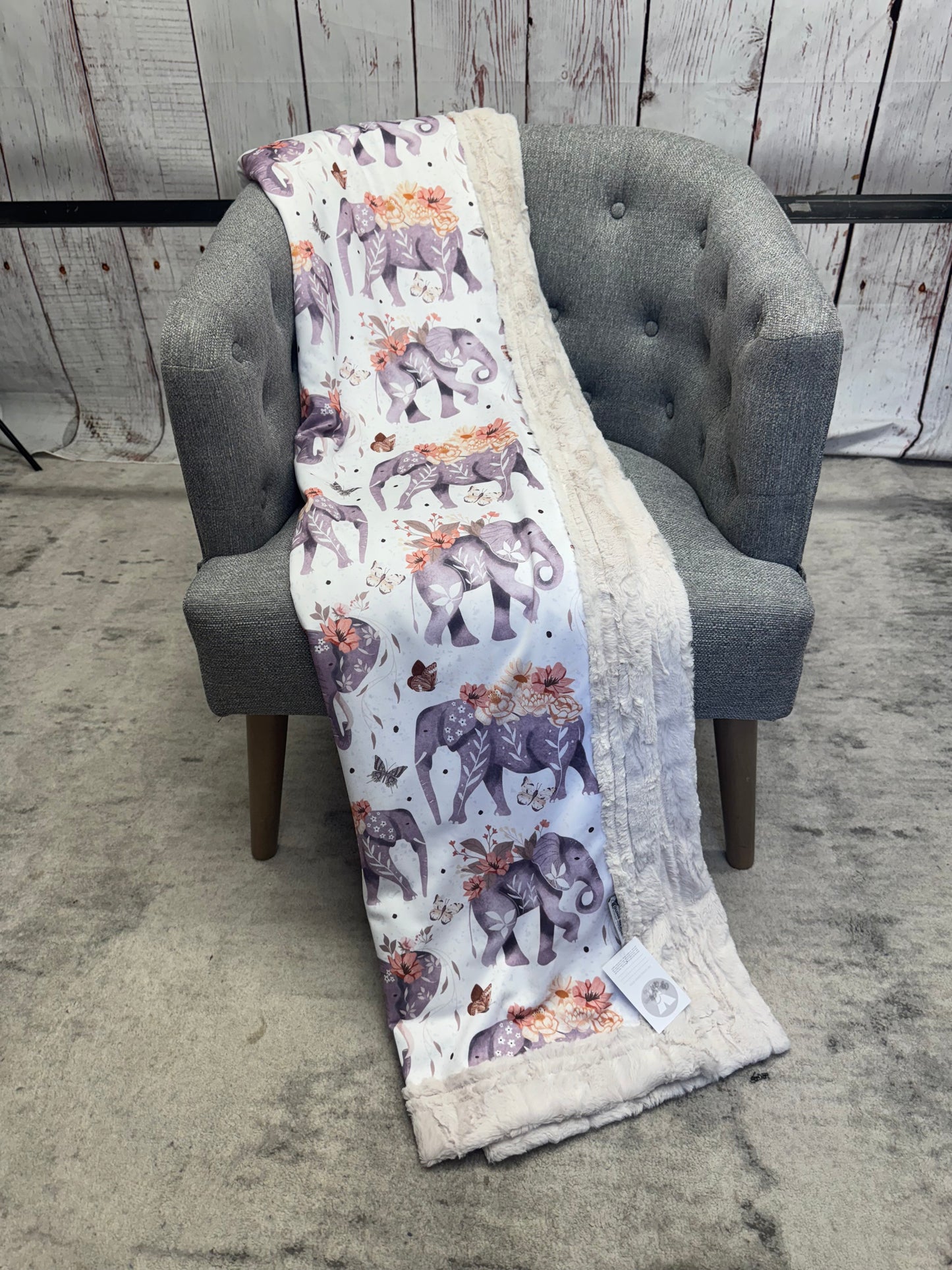 Spring Fling Elephants Adult Minky
